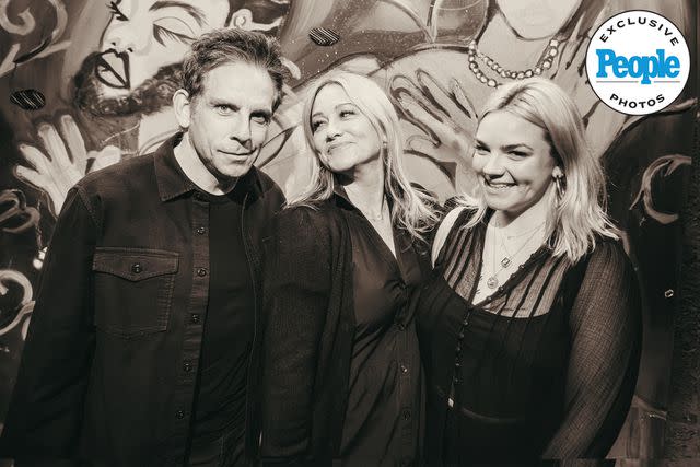 <p>Luis Suarez for CABARET</p> From Left: Ben Stiller, Christine Taylor and Ella Stiller see <em>Cabaret at the Kit Kat Club</em> at the August Wilson Theatre in New York City on May 3, 2024