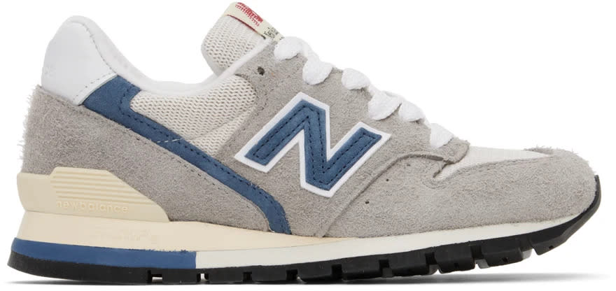 New Balance Gray & Blue Made In USA 996 Sneakers. Image via SSENSE.