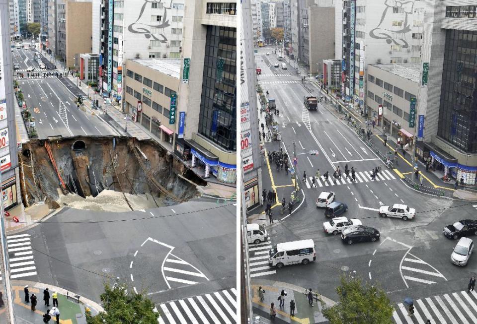 La foto del antes y el después. (AP)