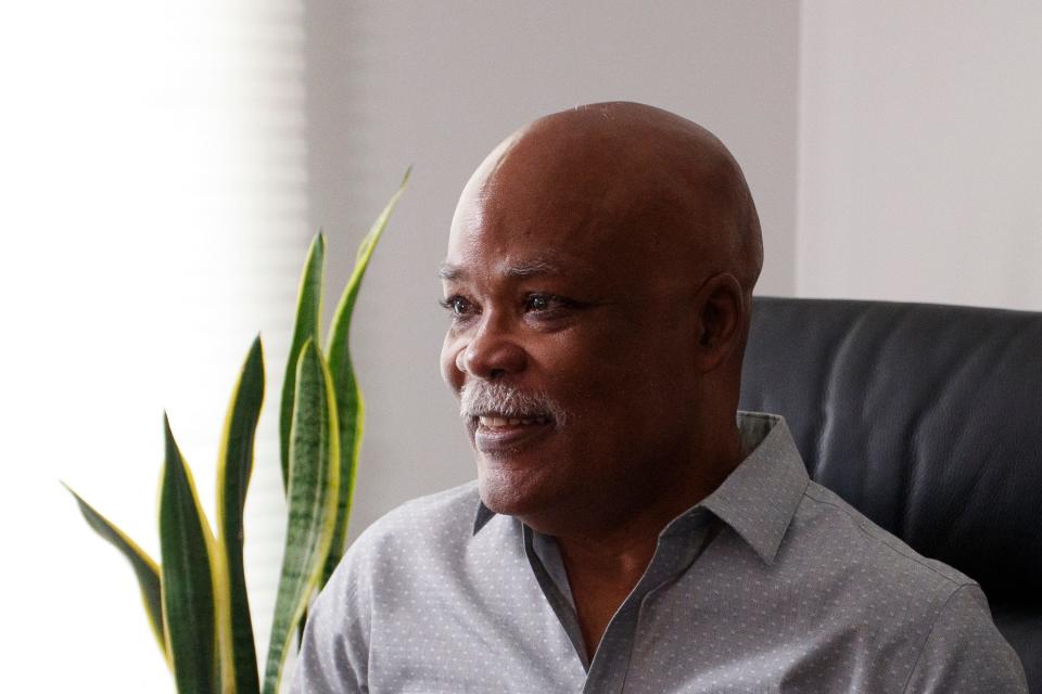 Long-time LGBTQ+ / AIDS activist Gilberto Gerald prepares to be interviewed for The Outwords Archive inside his home in Cathedral City, Calif., on August 12, 2022. 