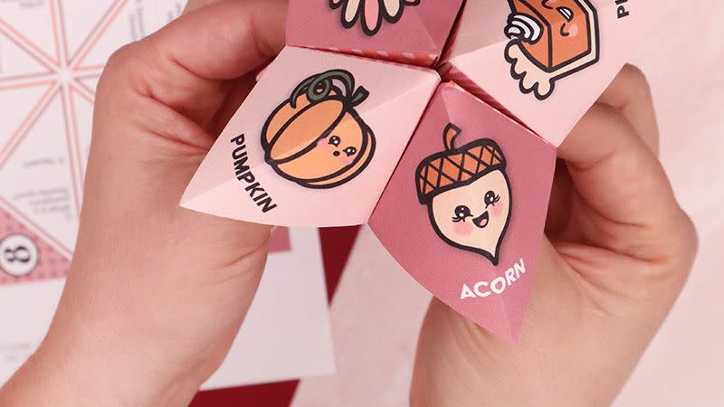 thanksgiving games paper fortune tellers