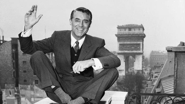 Cary Grant in France waving