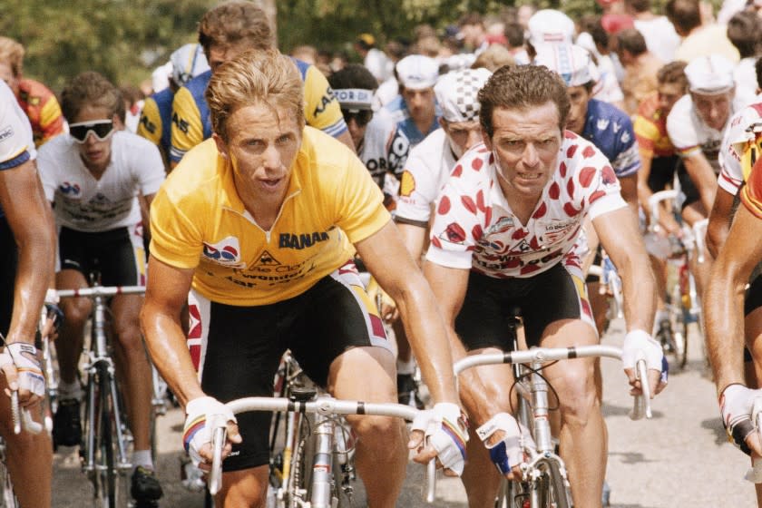 FILE - This Wednesday, July 23, 1986 file picture shows Greg Lemond.