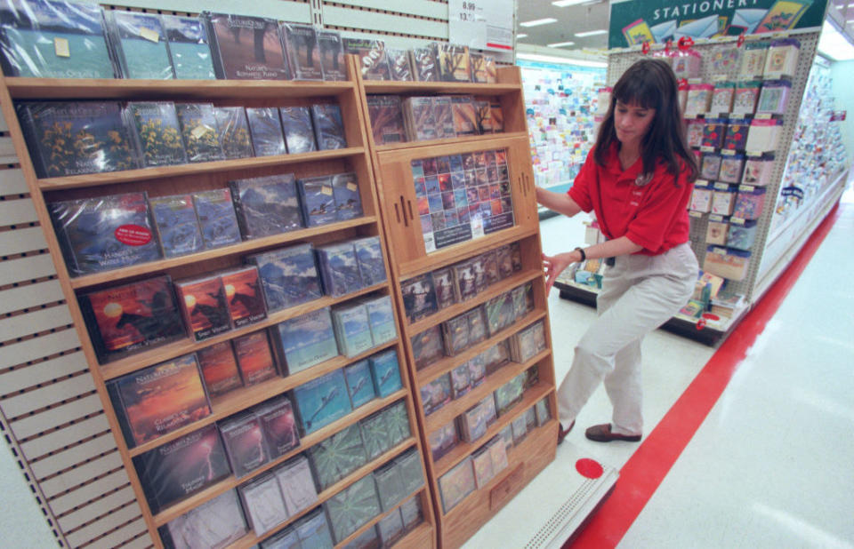 person fixing the display