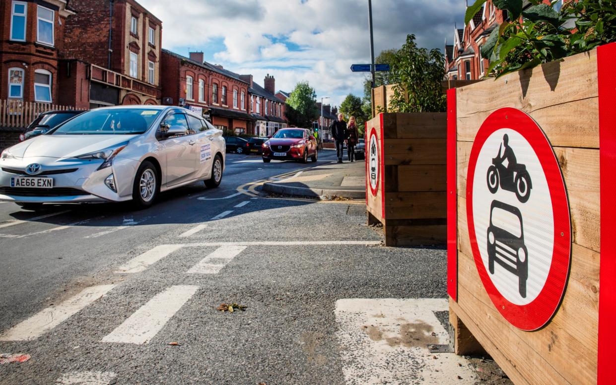 The ambulance was forced to ‘navigate its navigate around the planters’