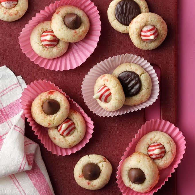 Candy Cane Blossom Cookies