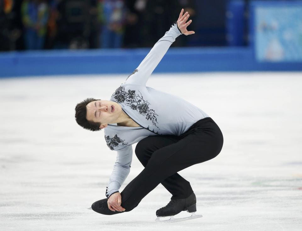 Patrick Chan during men's free skating program at the Sochi 2014 Winter Olympics