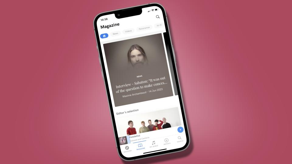 Qobuz Magazine on an iPhone 13 Pro