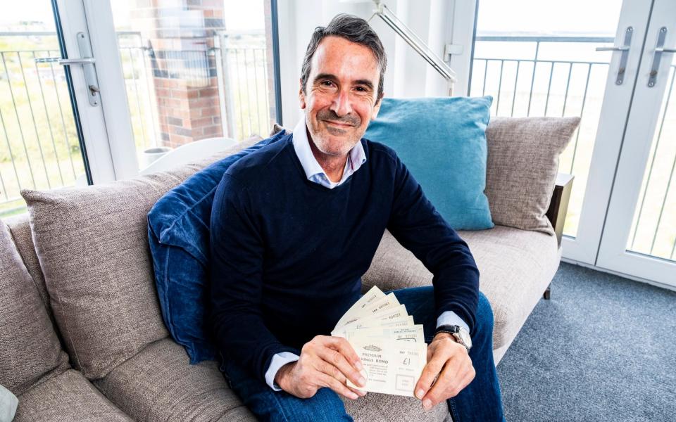 Paul Davis with some of the Premium Bonds that were given to him by his father in 1963