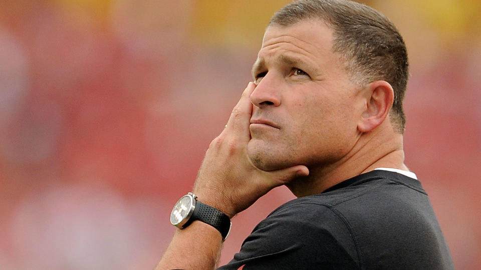 Greg Schiano has been around plenty of great defensive lines — but the one he has at Ohio State may be his most talented yet. (Getty)