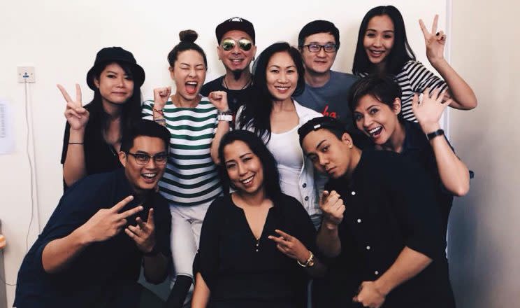 The crew of radio station Lush 99.5FM. Photo: Mediacorp