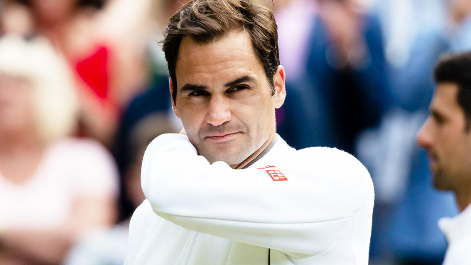 Roger Federer (pictured) looking frustrated after losing the Wimbledon final.
