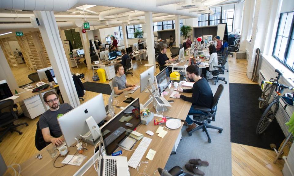 Employees at Shopify in Toronto, Ontario, Canada.