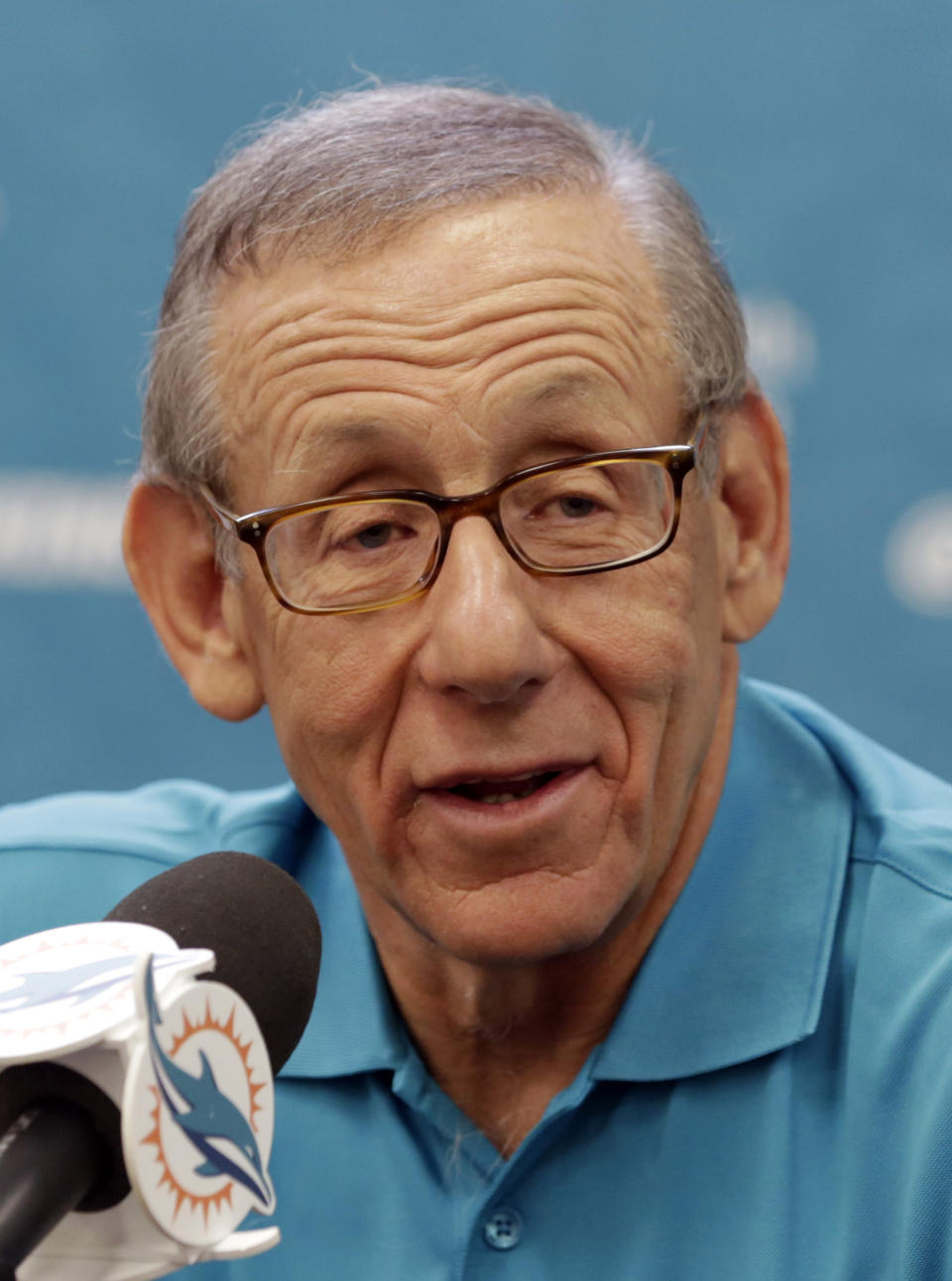 FILE - In this Aug. 7, 2013, file photo, Miami Dolphins owner Stephen Ross answers a question during an NFL football media availability in Davie, Fla. Now that the NFL knows the scope of the racially charged Dolphins bullying scandal, the league has been left to grapple with what its next steps should be. Ross wants his organization to lead the way to change the culture. (AP Photo/Alan Diaz, File)