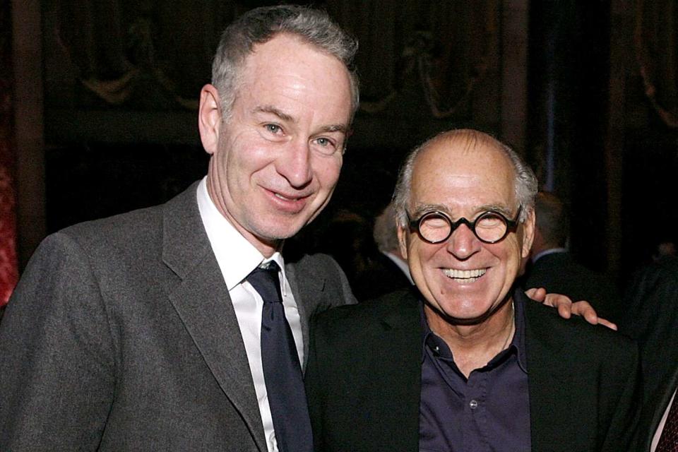 <p>John Lamparski/Getty</p> (L-R) Tennis Player John McEnroe and Jimmy Buffett in 2011