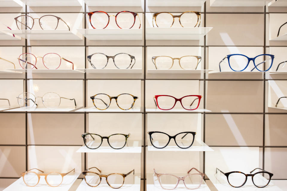 A glasses display