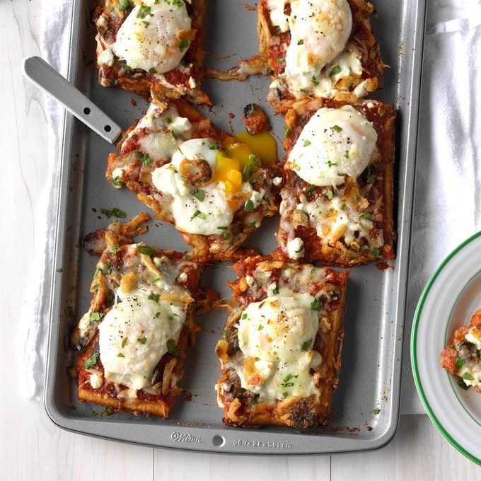 Overnight Baked Eggs Bruschetta