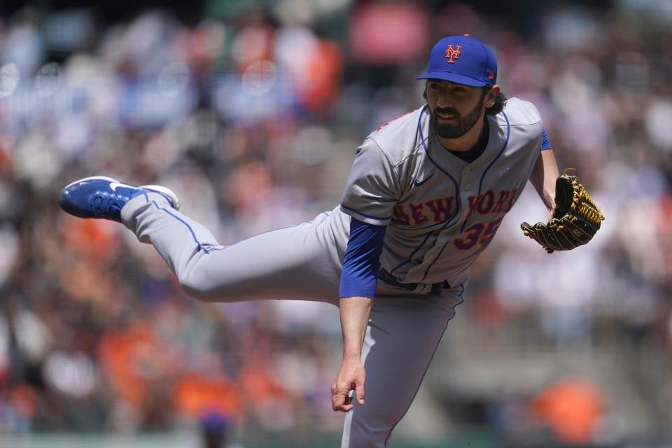 New York Mets' Colin Holderman during a baseball game against the San Francisco Giants in San Francisco, Wednesday, May 25, 2022.