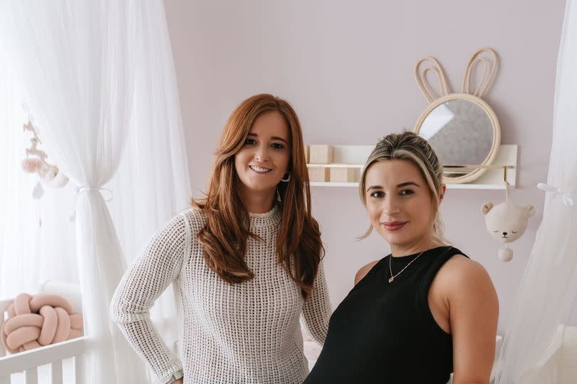 Dani Dyer in nursery with interior designer