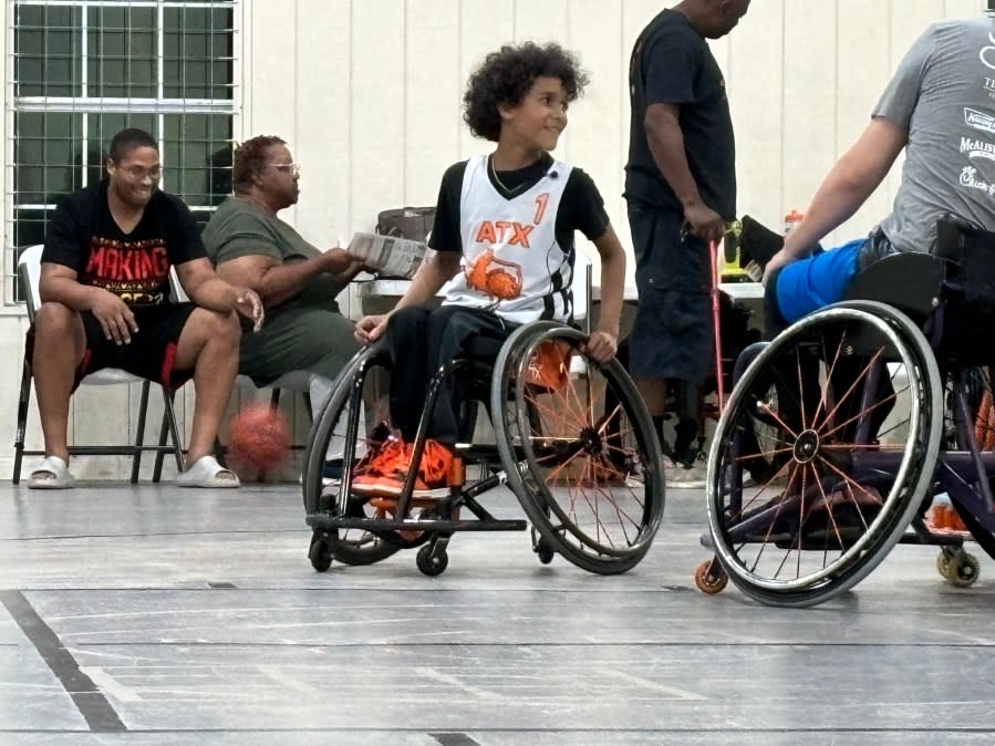 Jah Tavarez plays basketball for ATX Abilities. The team is fundraising $60,000 to travel to Richmond, Virginia for the National Wheelchair Basketball Championships. (KXAN Photo)