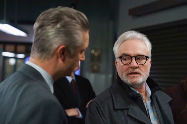 Peter Scanavino as Carisi and Bradley Whitford on "Law & Order: SVU"<p>Peter Kramer/NBC</p>