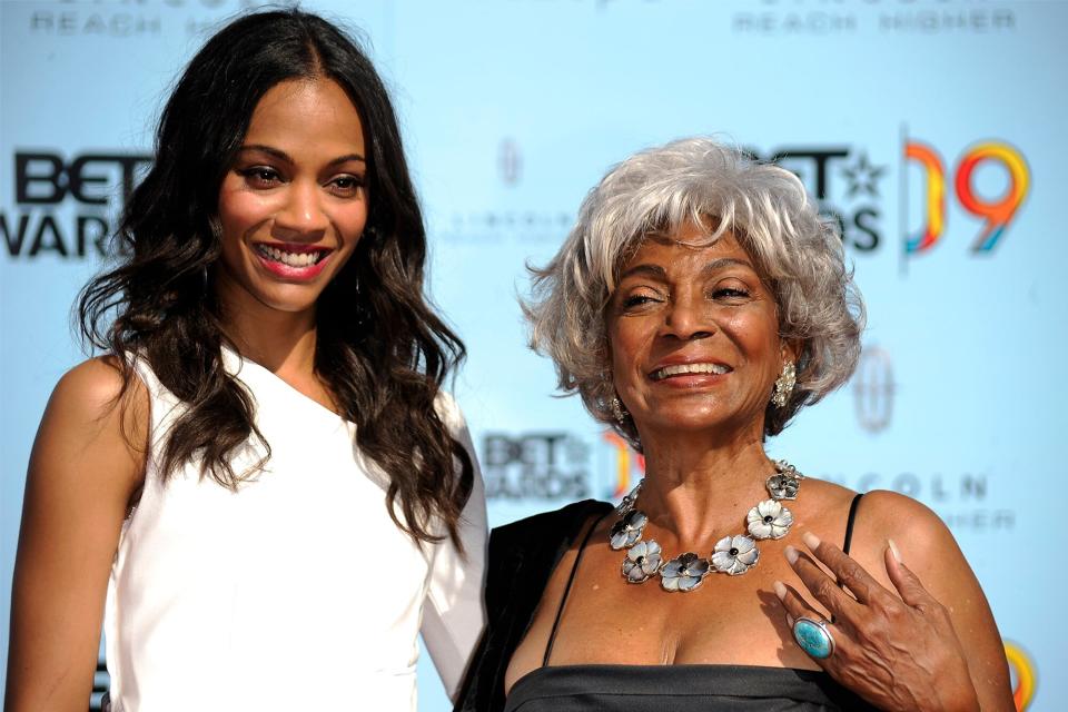 Zoe Saldana and Nichelle Nichols