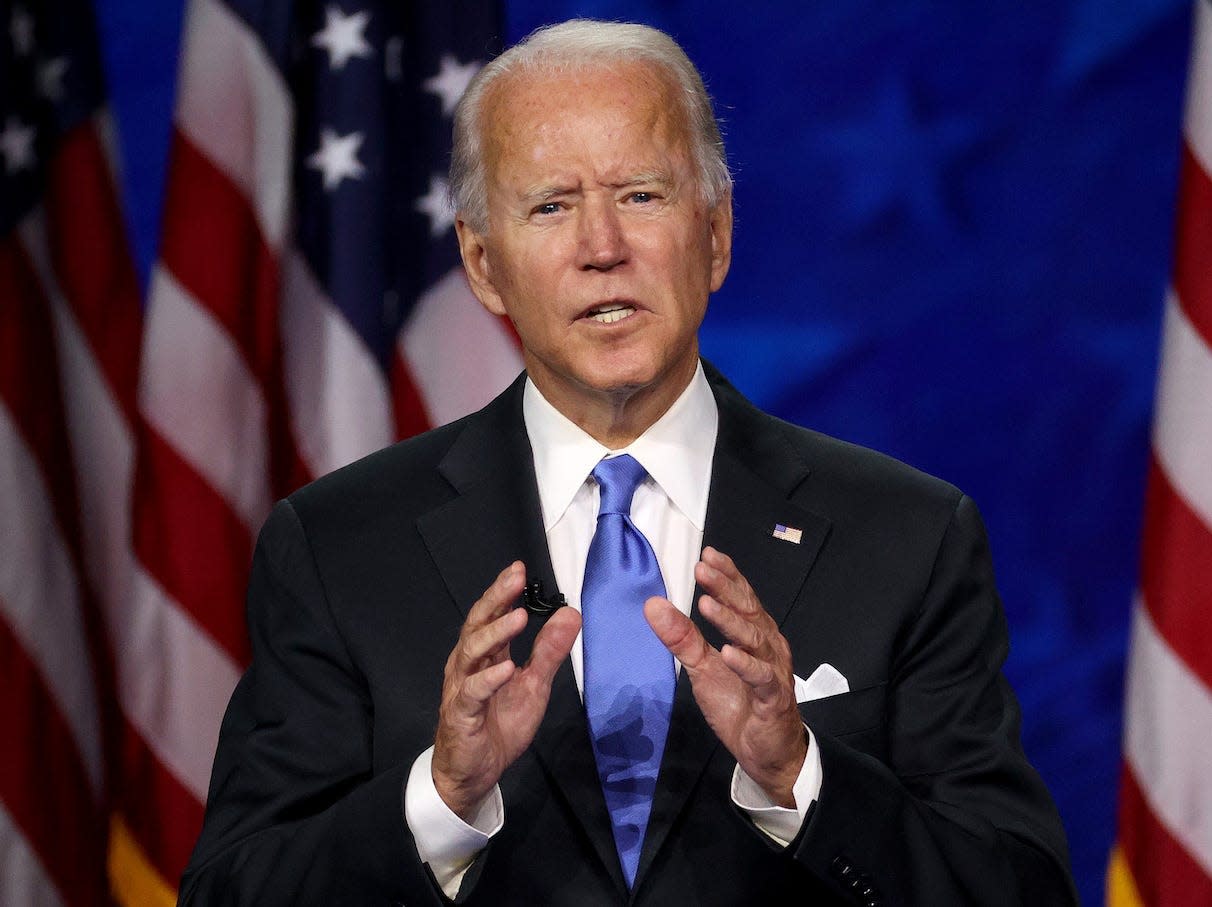 Democratic presidential nominee Joe Biden said he believes he'll win the White House on Wednesday afternoon.