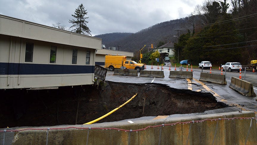 The Hinton Police Department vacated the building after the sinkhole appeared in June.