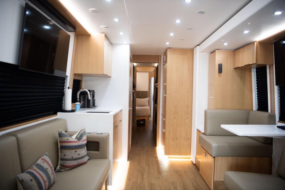 The inside of Zach Bryan’s tour bus with at the Dreamliner Luxury Bus in Nashville, Tenn., Tuesday, Jan. 2, 2024.