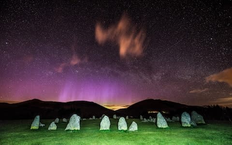 The Lyrid meteor shower over the stone circle at Castlerigg near Keswick in Cumbria - Credit: Stephen Cheatley/Geoff Robinson Photography