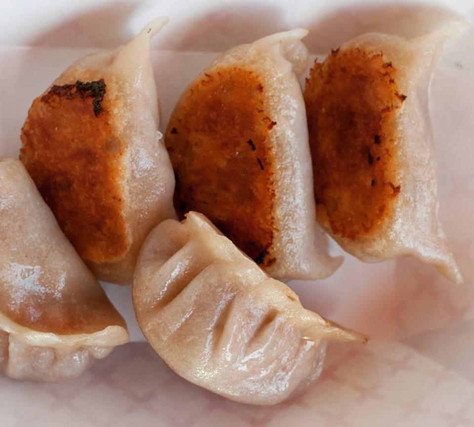 Fried dumplings.