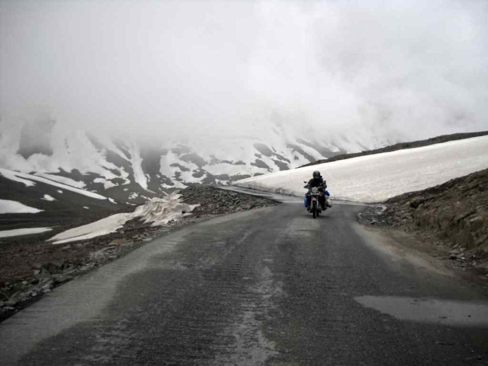 A tranquil picture of man and machine in the great landscape of Ladakh.