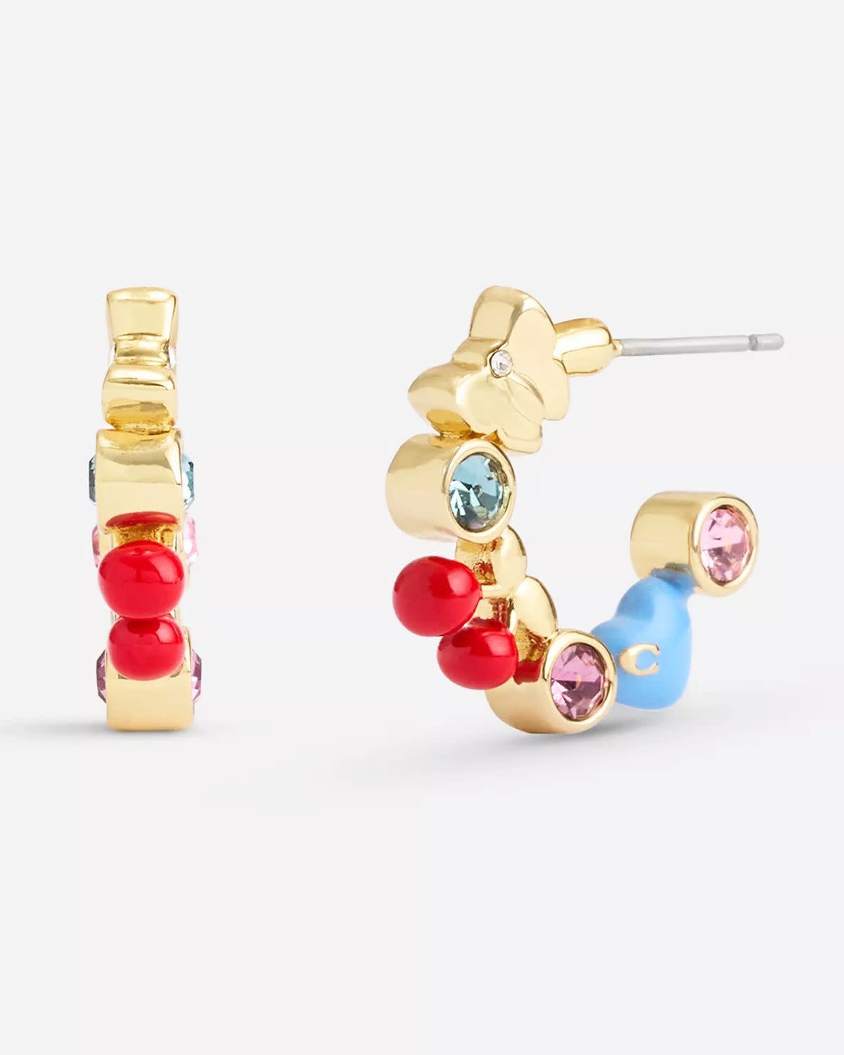 <p><a href="https://go.linkby.com/ZSTYOTFY/products/cherry-and-heart-multi-charm-huggie-earrings/CV831" rel="nofollow noopener" target="_blank" data-ylk="slk:Shop Now;elm:context_link;itc:0;sec:content-canvas" class="link rapid-noclick-resp">Shop Now</a></p> <p>Cherry and Heart Multi Charm Huggie Earrings</p> <p>Coach</p> <p>$95.00</p>