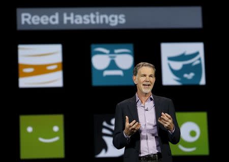 Reed Hastings, co-founder and CEO of Netflix, speaks during a keynote address at the 2016 CES trade show in Las Vegas, Nevada January 6, 2016. REUTERS/Steve Marcus