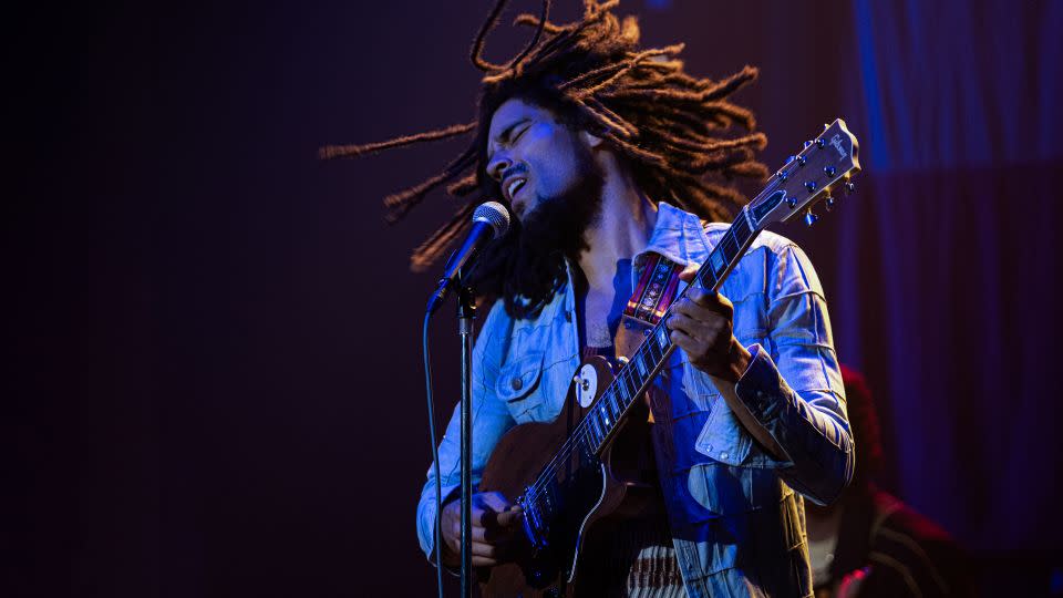 Kingsley Ben-Adir as Marley in "Bob Marley: One Love," now in theaters. - Chiabella James/Paramount Pictures
