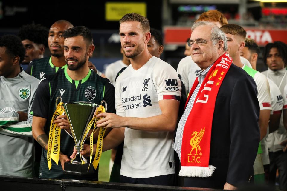 Bruno Fernandes impressed for Sporting Lisbon in a pre-season friendly against Liverpool last summer (Getty Images)