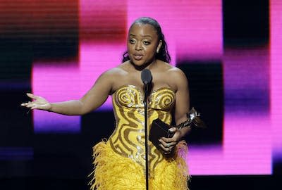 Quinta Brunson, creator of ‘Abbott Elementary,’ accepts the award for Best Lead Performance in a New Scripted Series during the 2023 Film Independent Spirit Awards on March 4, 2023. <a href="https://www.gettyimages.com/detail/news-photo/quinta-brunson-accepts-the-best-lead-performance-in-a-new-news-photo/1471299603?phrase=Abbott%20Elementary&adppopup=true" rel="nofollow noopener" target="_blank" data-ylk="slk:Kevin Winter for Getty Images;elm:context_link;itc:0;sec:content-canvas" class="link ">Kevin Winter for Getty Images</a>