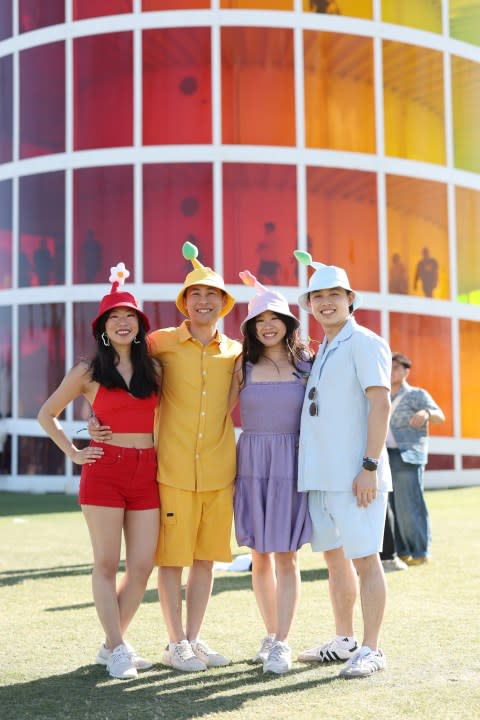 INDIO, CALIFORNIA – APRIL 14: (FOR EDITORIAL USE ONLY) Festivalgoers attend the 2024 Coachella Valley Music and Arts Festival at Empire Polo Club on April 14, 2024 in Indio, California. (Photo by Monica Schipper/Getty Images for Coachella)