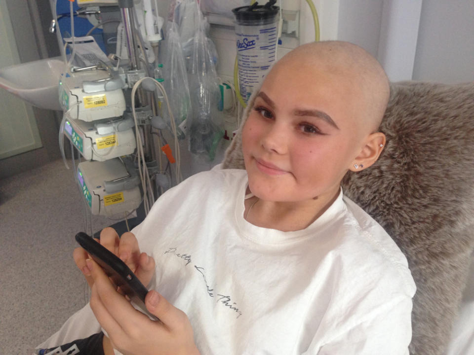 Ella Richard's fifth round of chemotherapy. (PA Real Life/Collect)