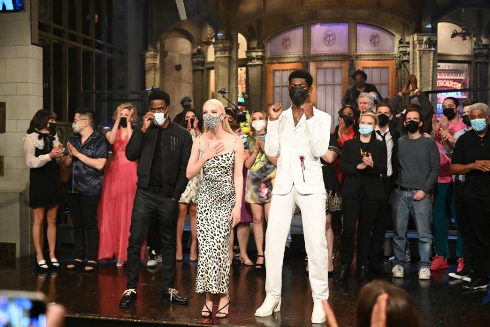 <p>The blonde wore a leopard-print Brandon Maxwell slip dress with matching face mask to close off the show. </p><p><a class="link " href="https://www.net-a-porter.com/en-gb/shop/designer/brandon-maxwell" rel="nofollow noopener" target="_blank" data-ylk="slk:SHOP BRANDON MAXWELL NOW;elm:context_link;itc:0;sec:content-canvas">SHOP BRANDON MAXWELL NOW</a></p>