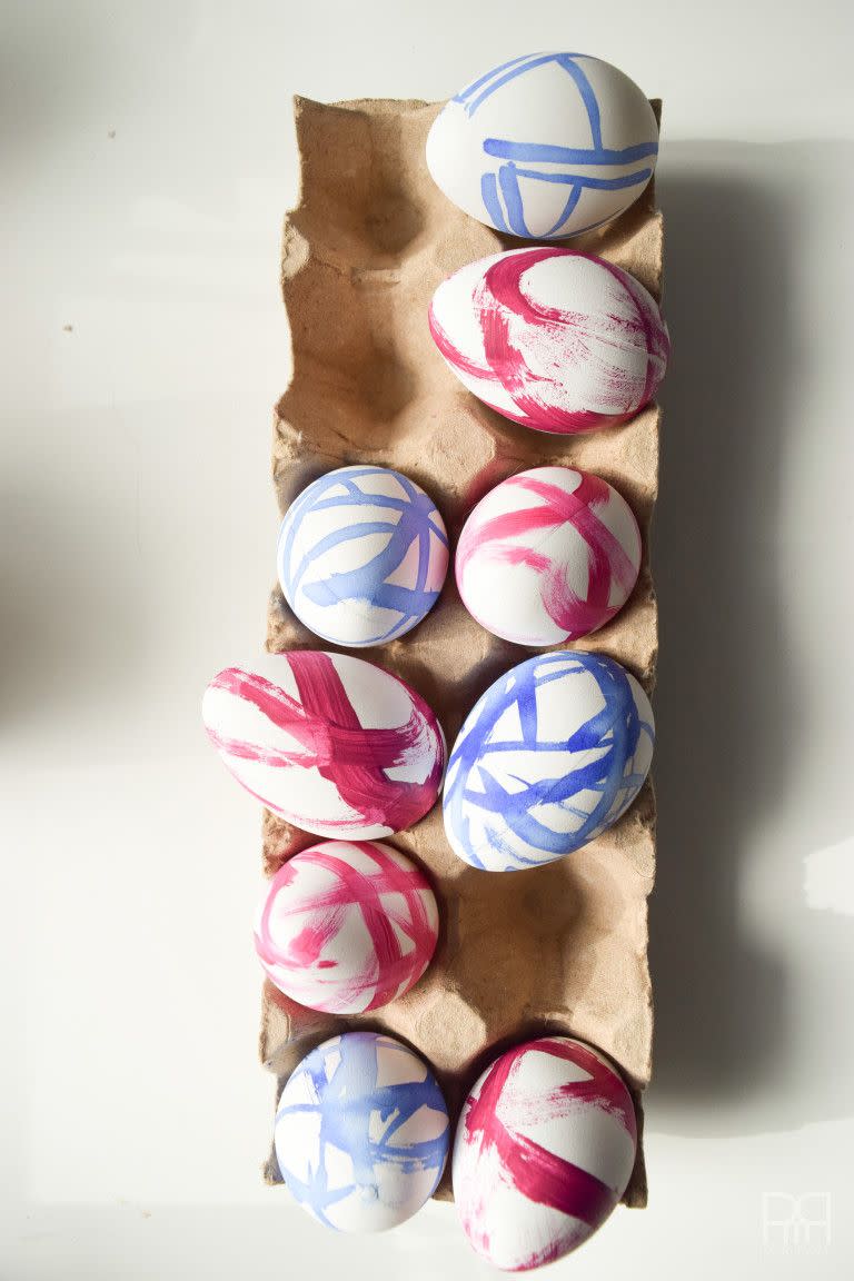 Brushstroke Painted Easter Eggs