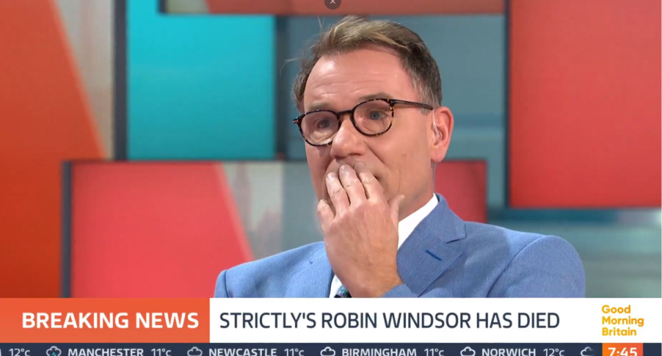 Richard Arnold speaking about the death of Robin Windsor (ITV)