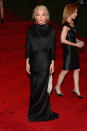 WORST: Mary Kate Olsen wore a gown from her label, The Row. This ill-fitting black dress definitely isn't one of her best.