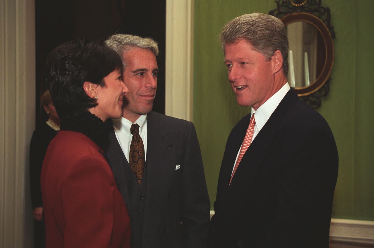 Ghislaine Maxwell, Jeffrey Epstein, President Bill Clinton. 