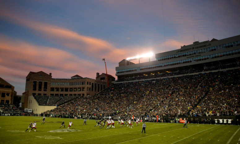 An almost field-level view of colorado's football stadium