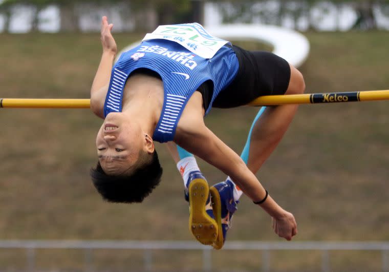 港都盃田徑賽公開女跳高決賽，奧運培訓隊李晴晴1.78破大會。林嘉欣／攝影。