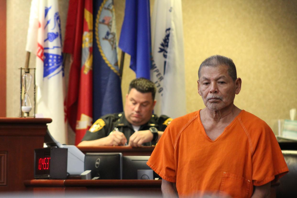 Antonio Riano, 62, at an arraignment in Butler County Common Pleas Court. Riano was working as a police officer in Mexico when he was arrested in connection with a 2004 killing in Hamilton.