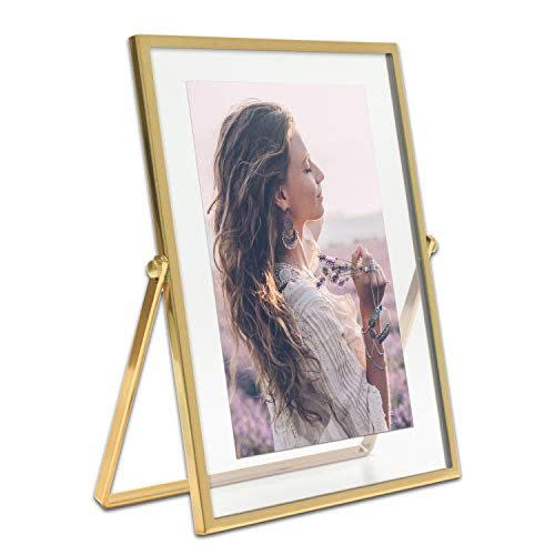 27) Gold Metal Floating Picture Frame