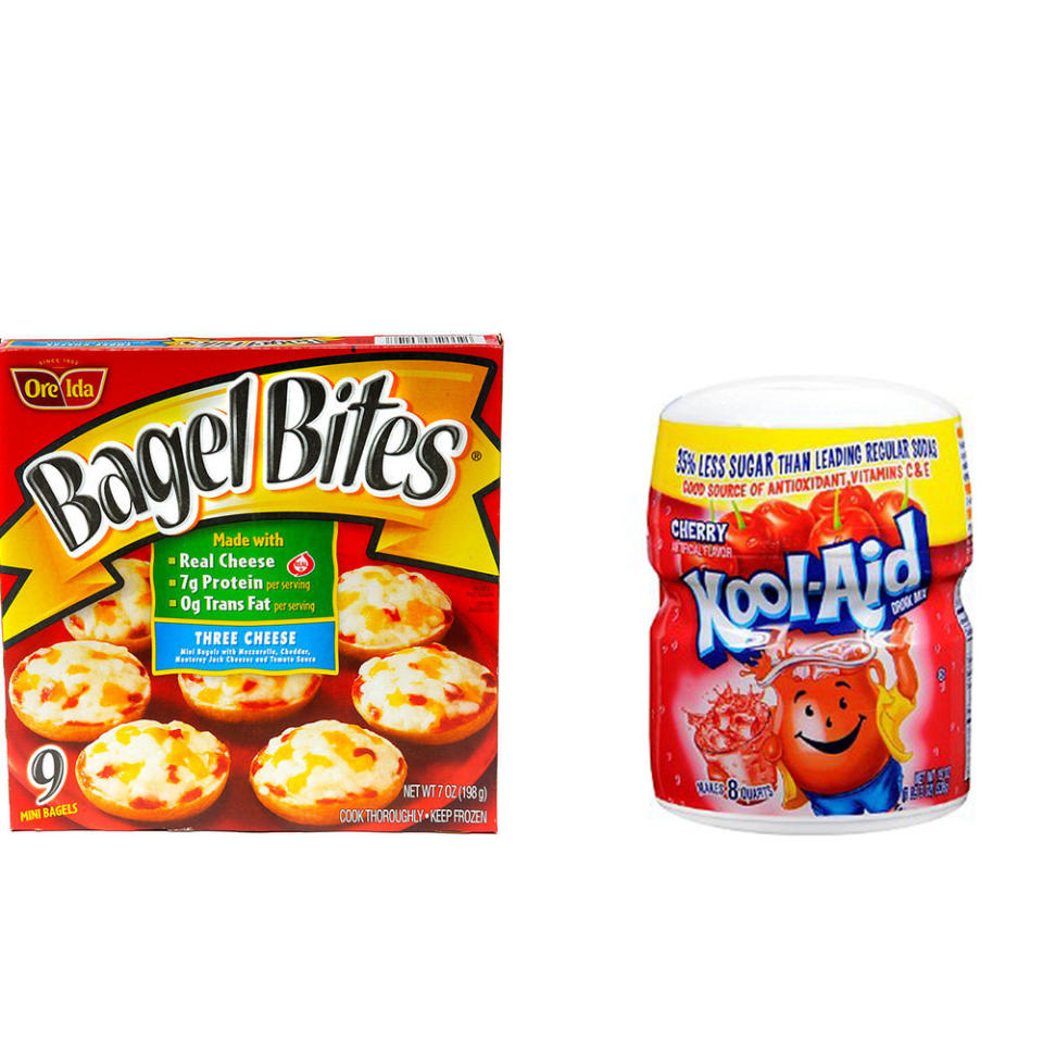 (Heinz) Ore-Ida Bagel Bites and (Kraft) Kool-Aid