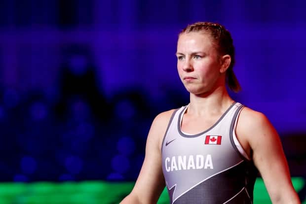 Canadian wrestler Erica Wiebe defeated Samar Amer Ibrahim Hamza of Egypt 10-0 in the 76 kg gold medal match at the Matteo Pellicone Ranking Series event in Rome, Italy. (@WrestlingCanada/Twitter - image credit)